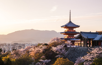 お寺と自然の風景